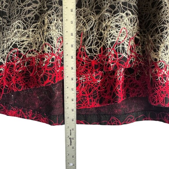 Vtg Red Black Gray Textured Artsy One-Button Blazer Jacket Size L Made in USA - Picture 10 of 10